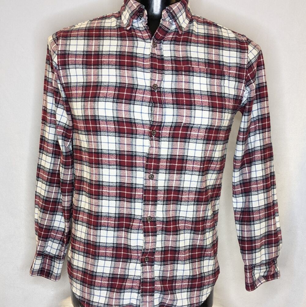 Croft & Barrow Men's L/S Flannel Shirt Small Red Plaid